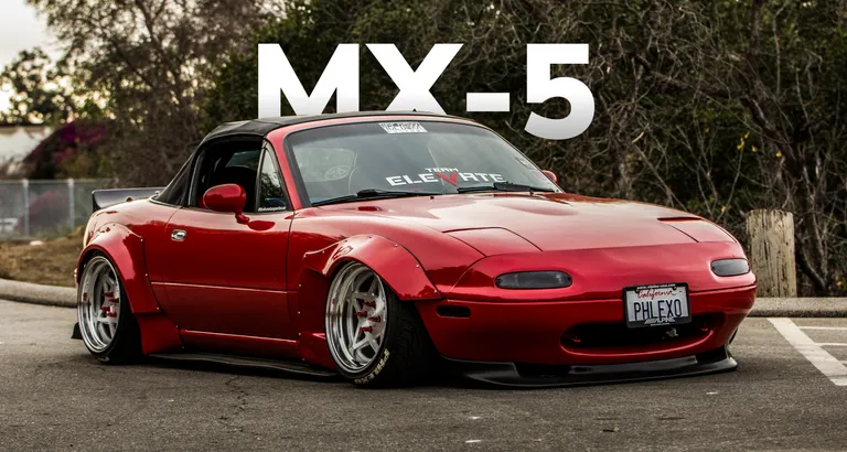 An image of a Mazda MX-5 with MX-5 written behind it in large text.